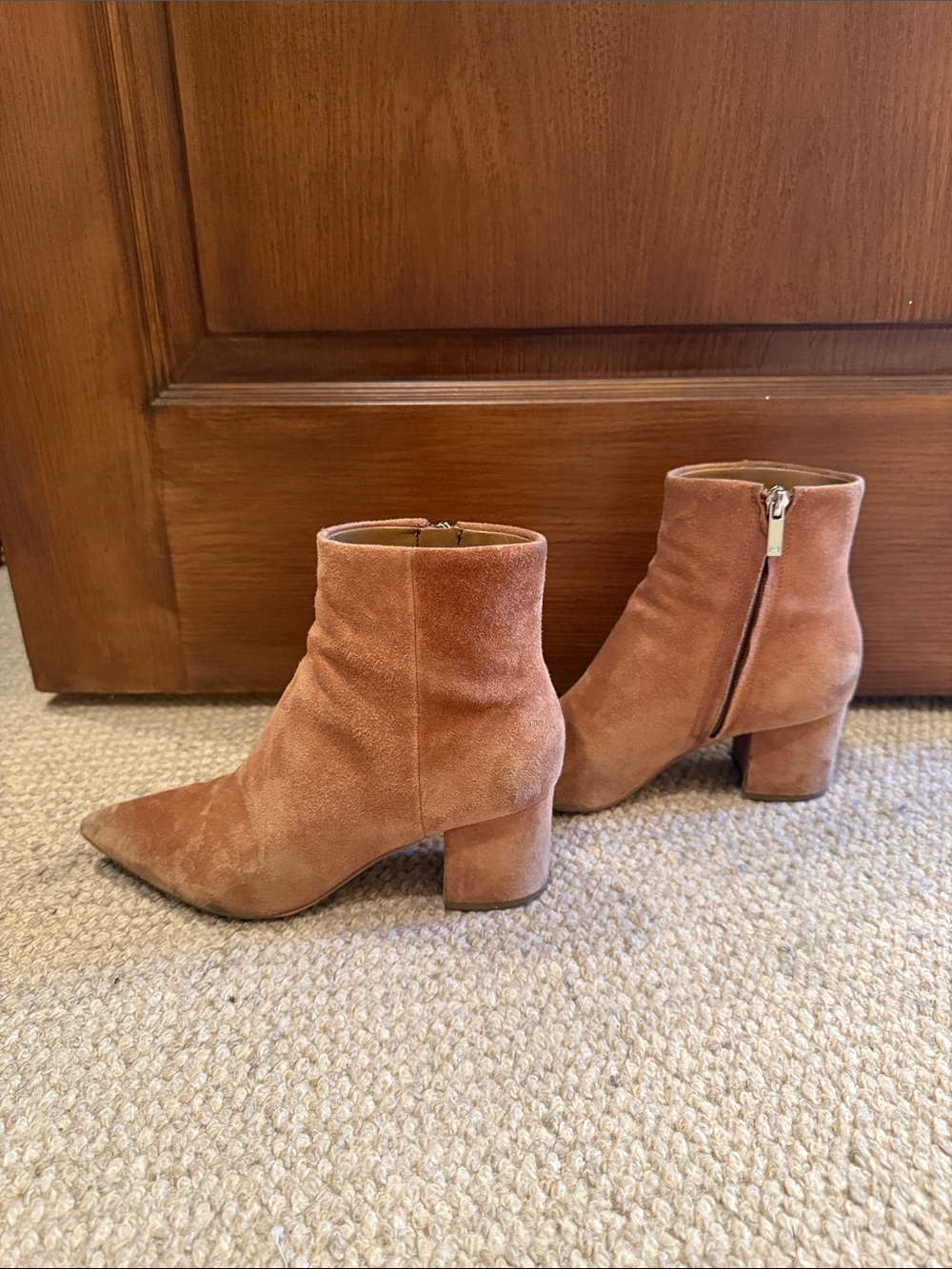 Marc Fisher Suede Ankle Boots in Rusty Tan